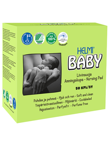 Tampoane absorbante pentru san Helmi Baby, eco, 50 buc