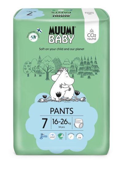 Scutece finlandeze eco chilotel Muumi Baby 7, 16-26 kg, 34 bucati