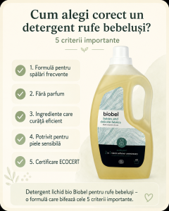 Cum alegi corect un detergent rufe bebeluși? 5 criterii importante