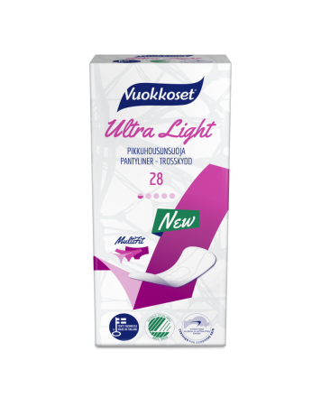 Absorbante zilnice eco Vuokkoset Finlanda, ultra-subtiri, 28 bucati, 1/2 picatura
