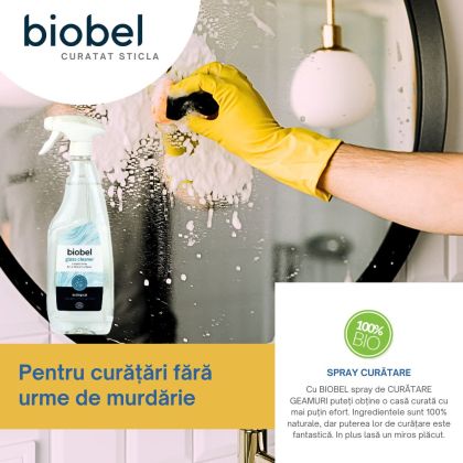 Spray curatare geamuri, 100% bio, Biobel, 750ml